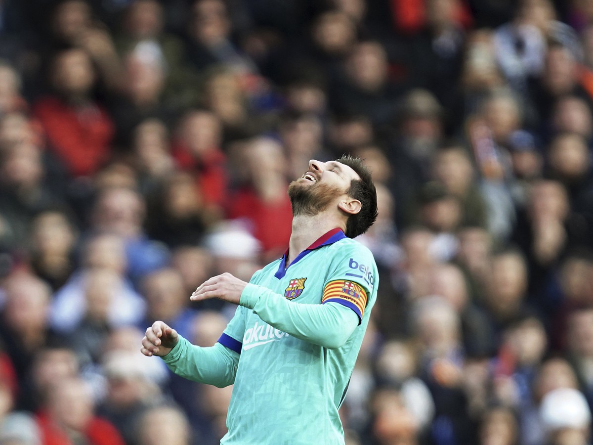Lionel Messi v zápase proti Valencii