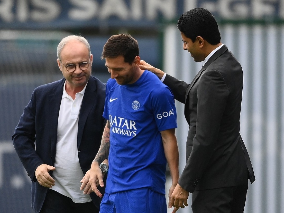 Luis Campos, Lionel Messi a prezident PSG Násir Chelajfí