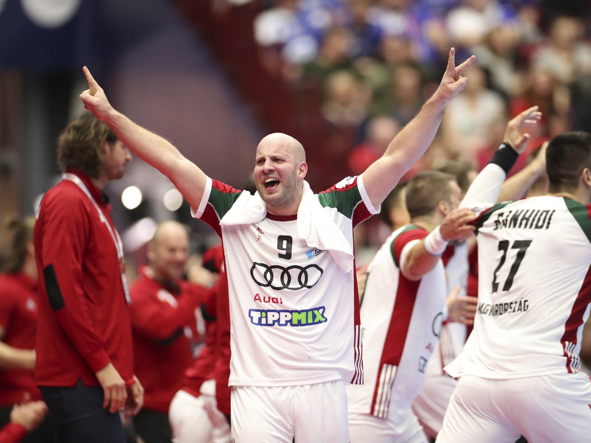 Zsolt Balogh oslavuje víťazstvo Maďarska