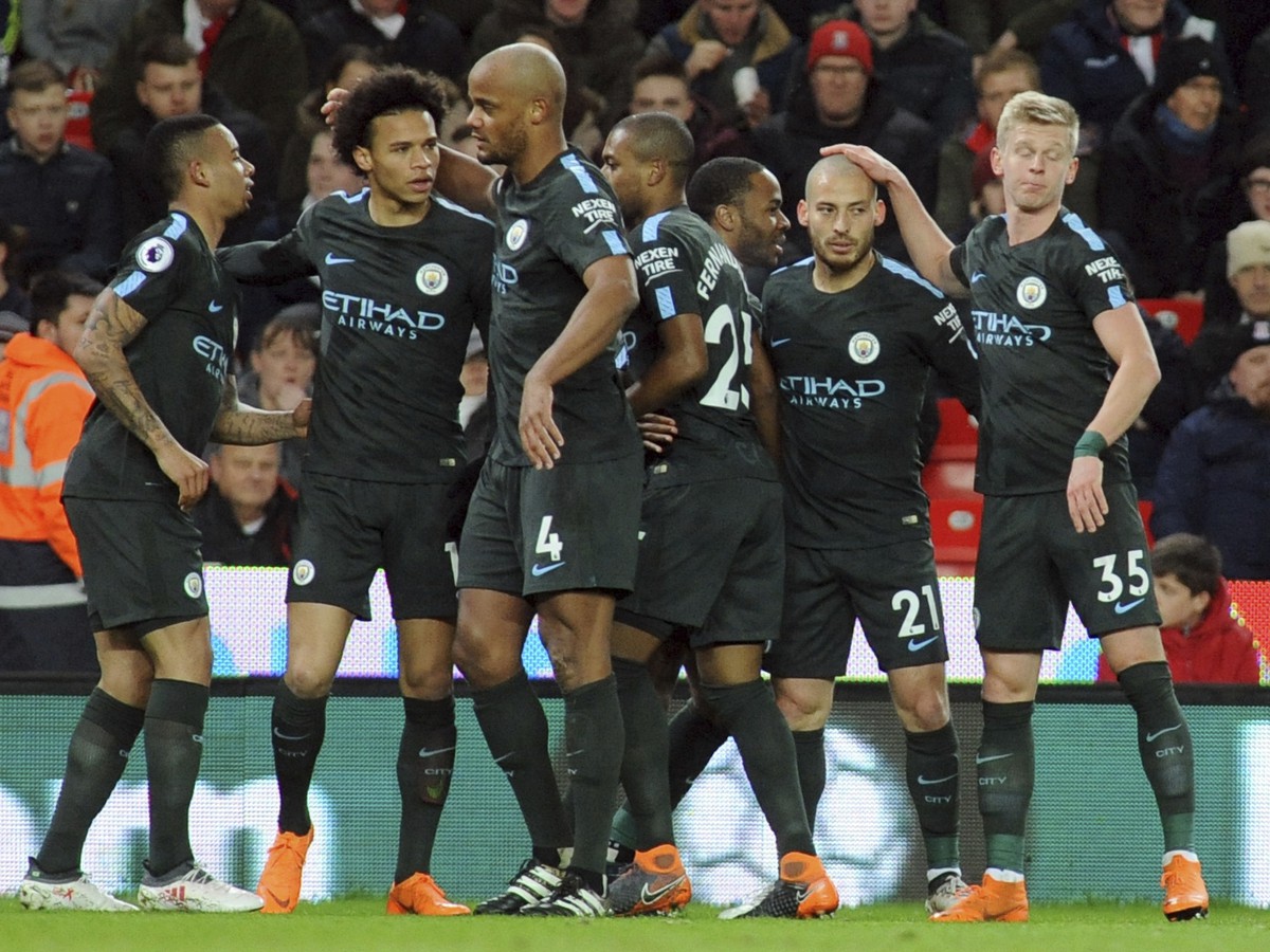 Manchester City oslavuje prvý zásah v stretnutí
