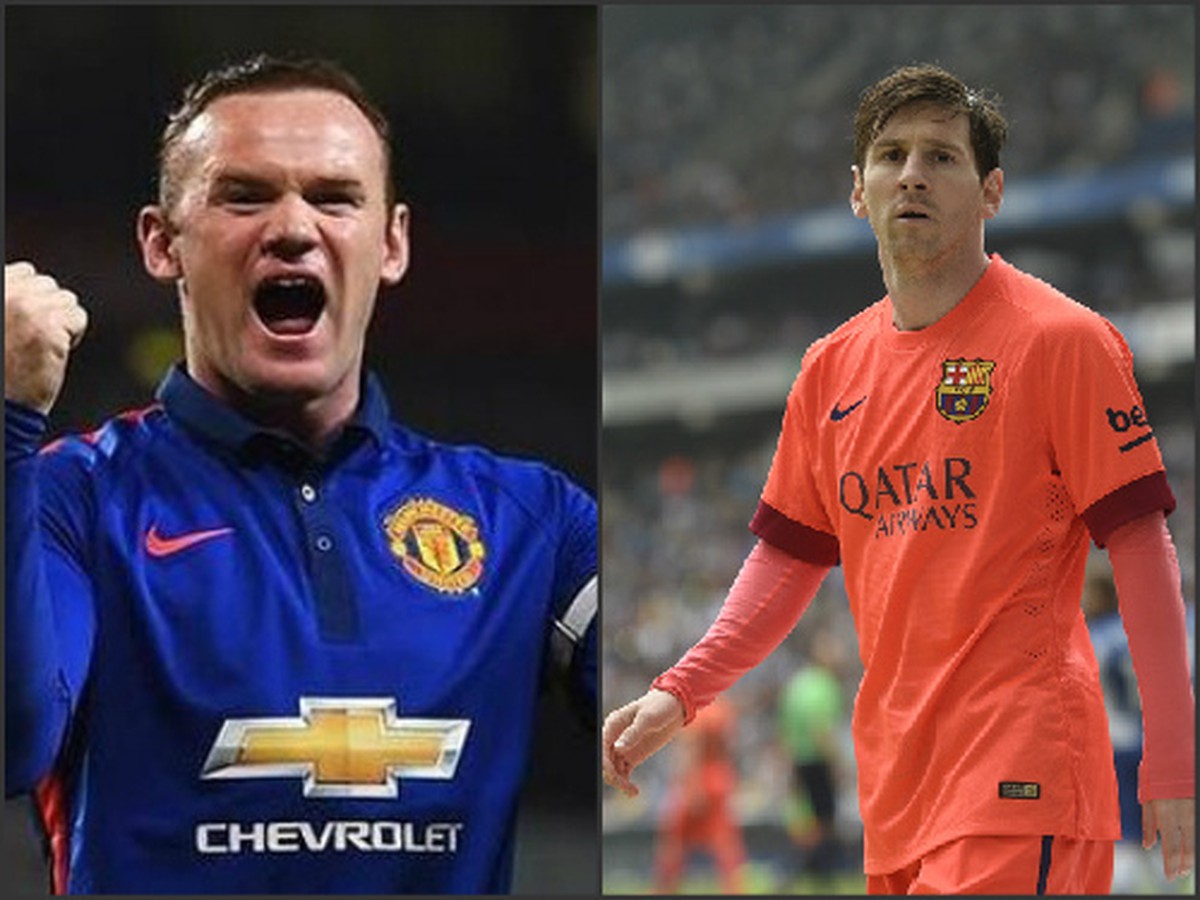 Wayne Rooney a Lionel Messi