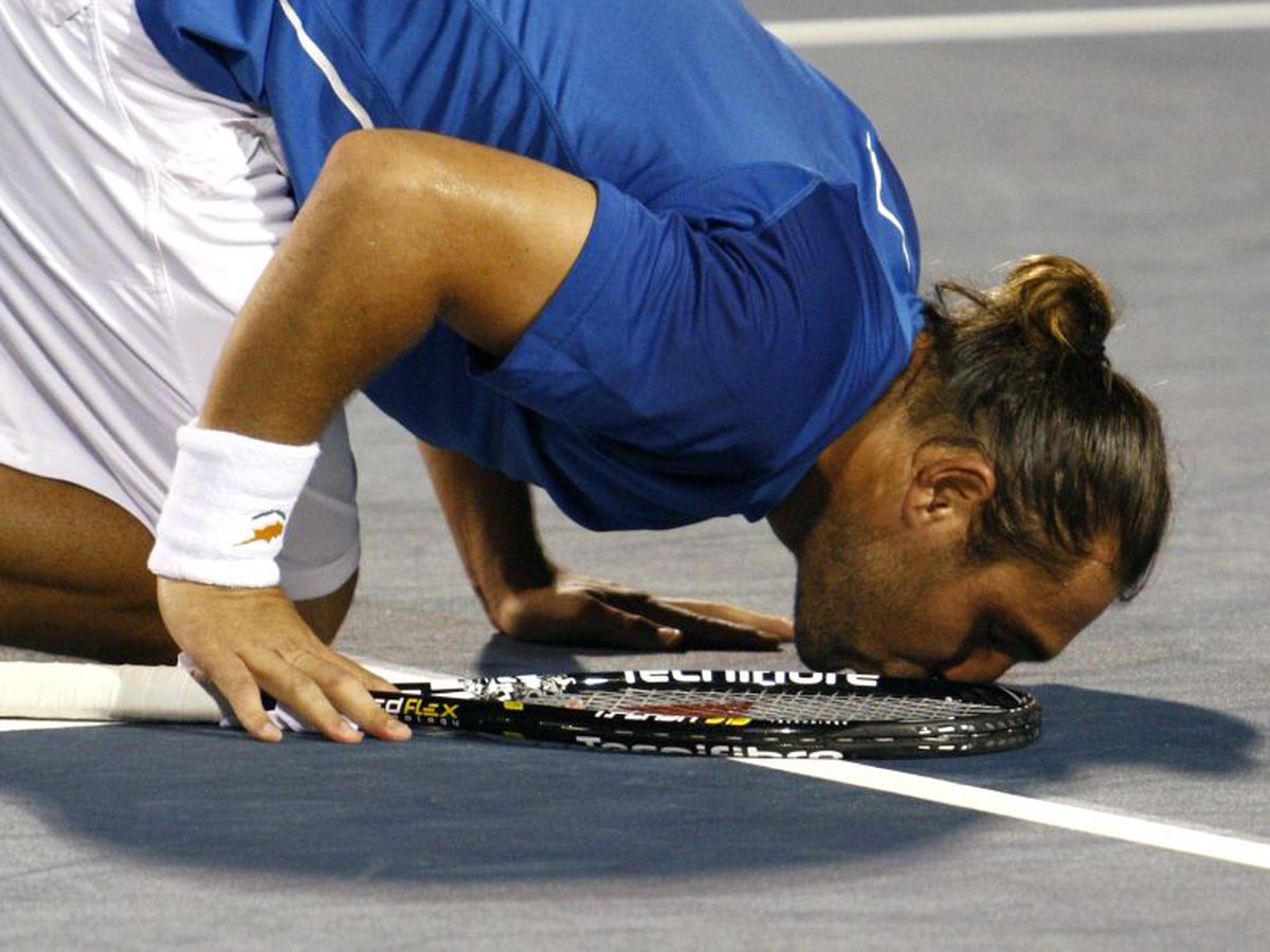 Marcos Baghdatis po výhre s Nadalom