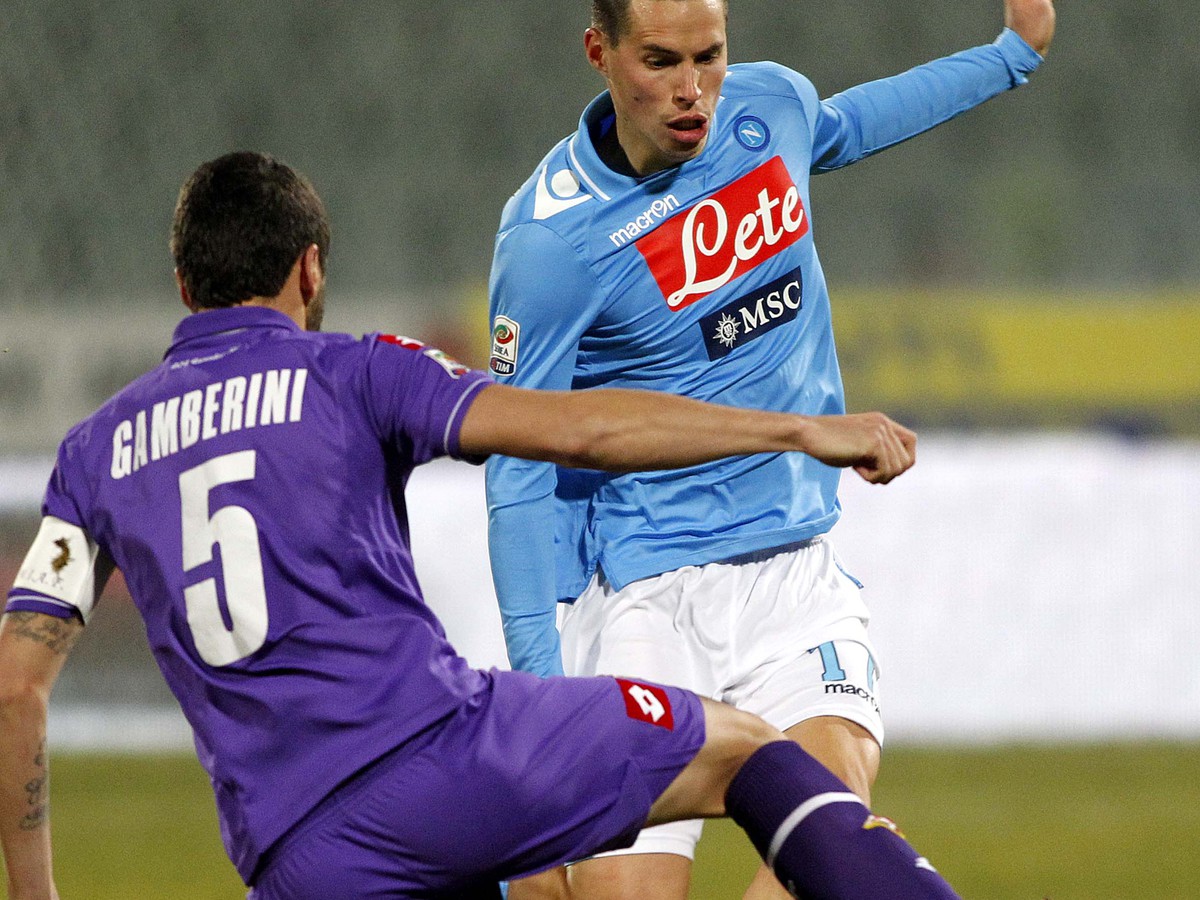 Marek Hamšík v zápase s Fiorentionou