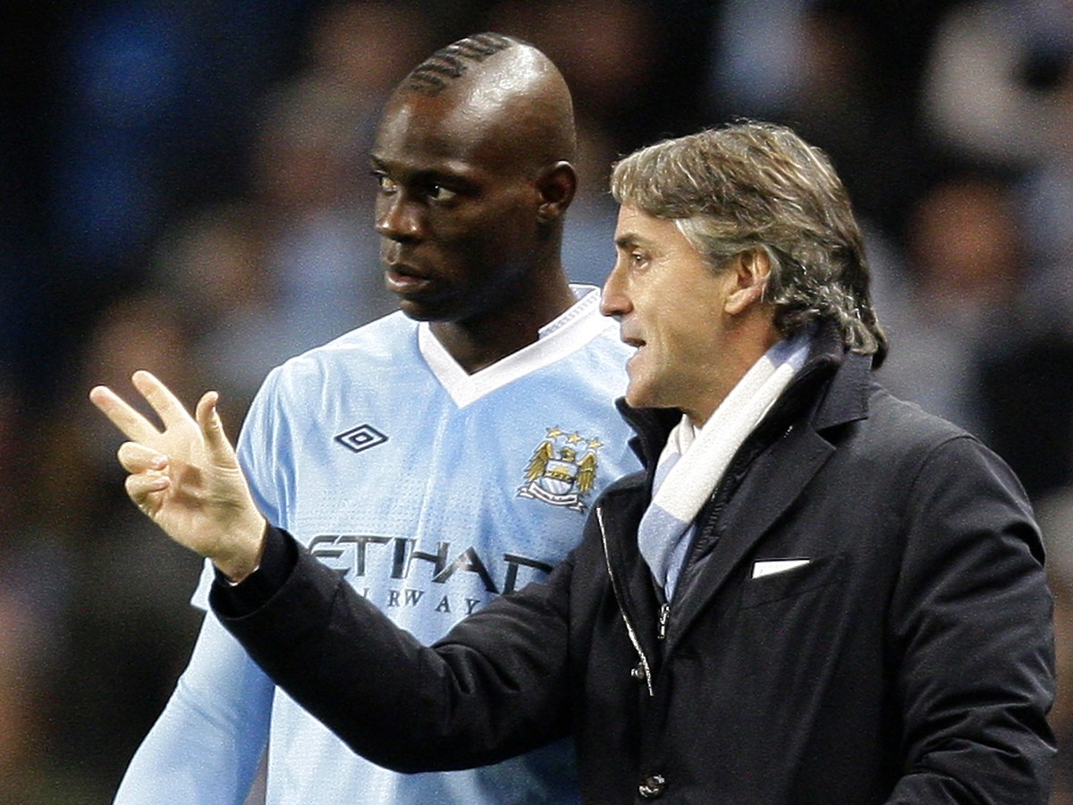 Mario Balotelli a Roberto Mancini