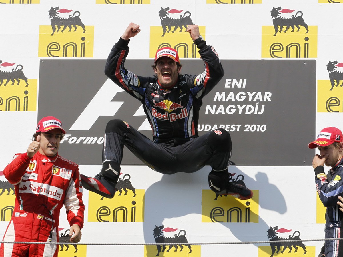 Mark Webber sa teší z víťazstva na VC Maďarska