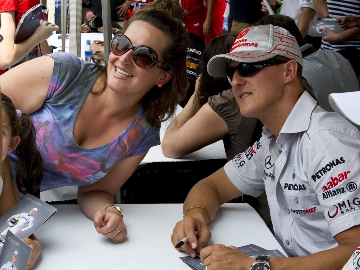 Michael Schumacher s fanúšičkou