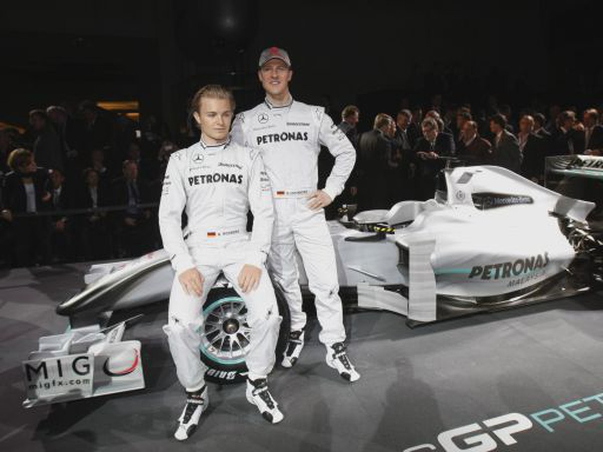 Michael Schumacher a Nico Rosberg