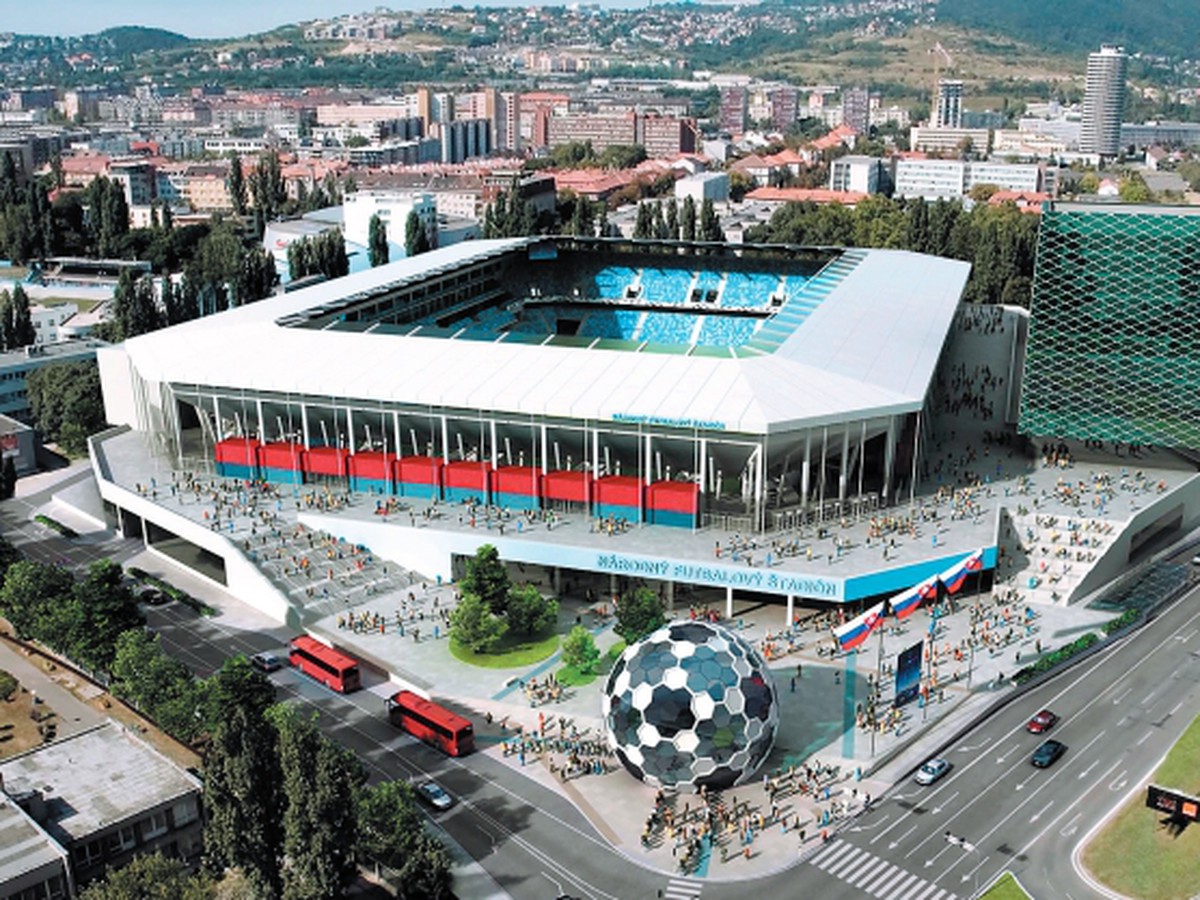Jedna z nedávnych vizualizácií štadióna v Bratislave