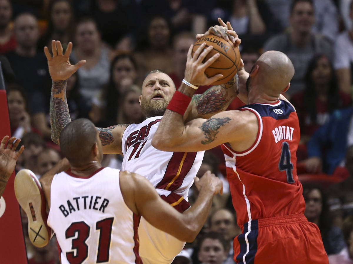 Shane Battier (31), Chris Andersen (11) a Marcin Gortat (4)
