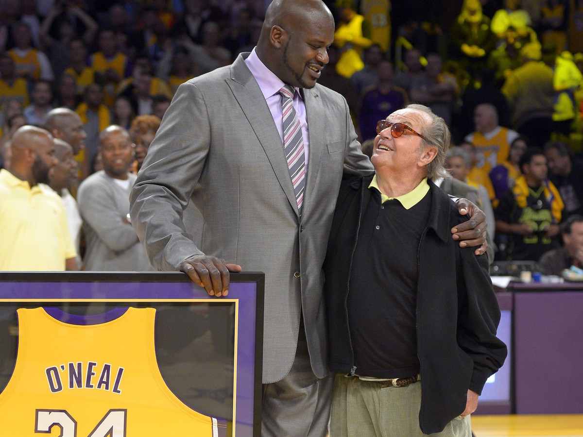 Shaquille O'Neal a najväčší fanúšik Los Angeles Lakers Jack Nicholson.