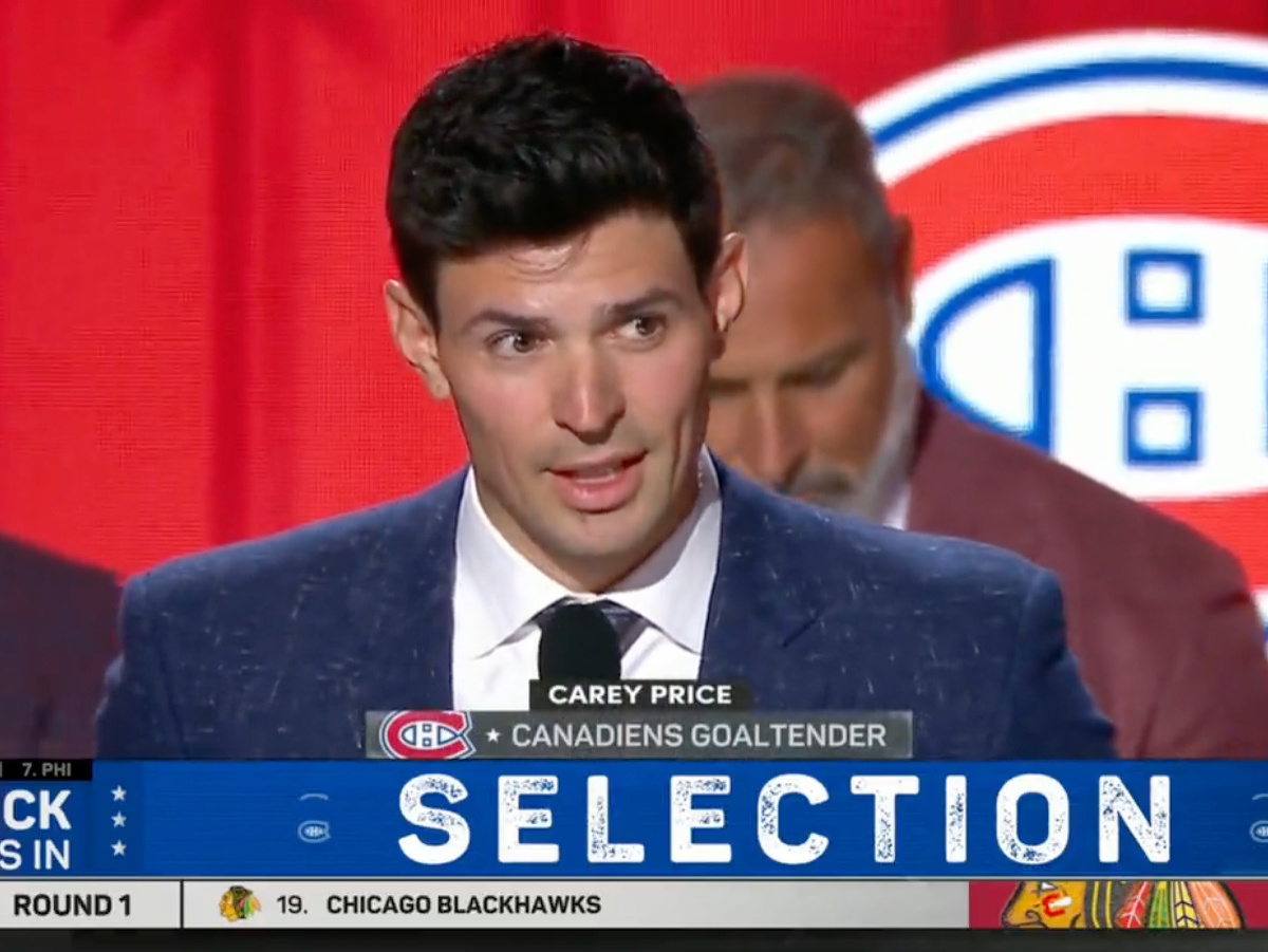 Brankár Montrealu Carey Price oznámil meno, ktoré si Canadiens vybrali z piateho miesta na tohtoročnom drafte