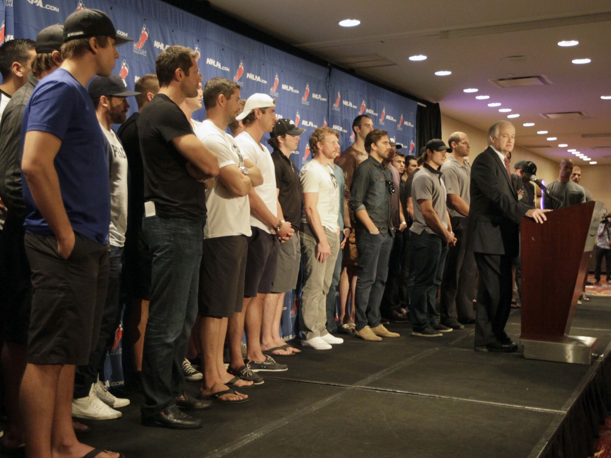 Šéf NHLPA Donald Fehr a hráči