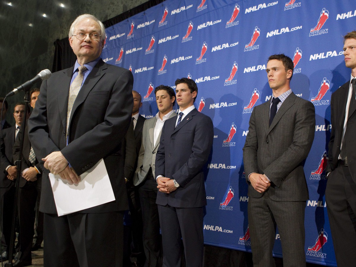 Donald Fehr, Daniel Cleary, Shawn Horcoff, Sidney Crosby, Eric Staal, Shane Doan