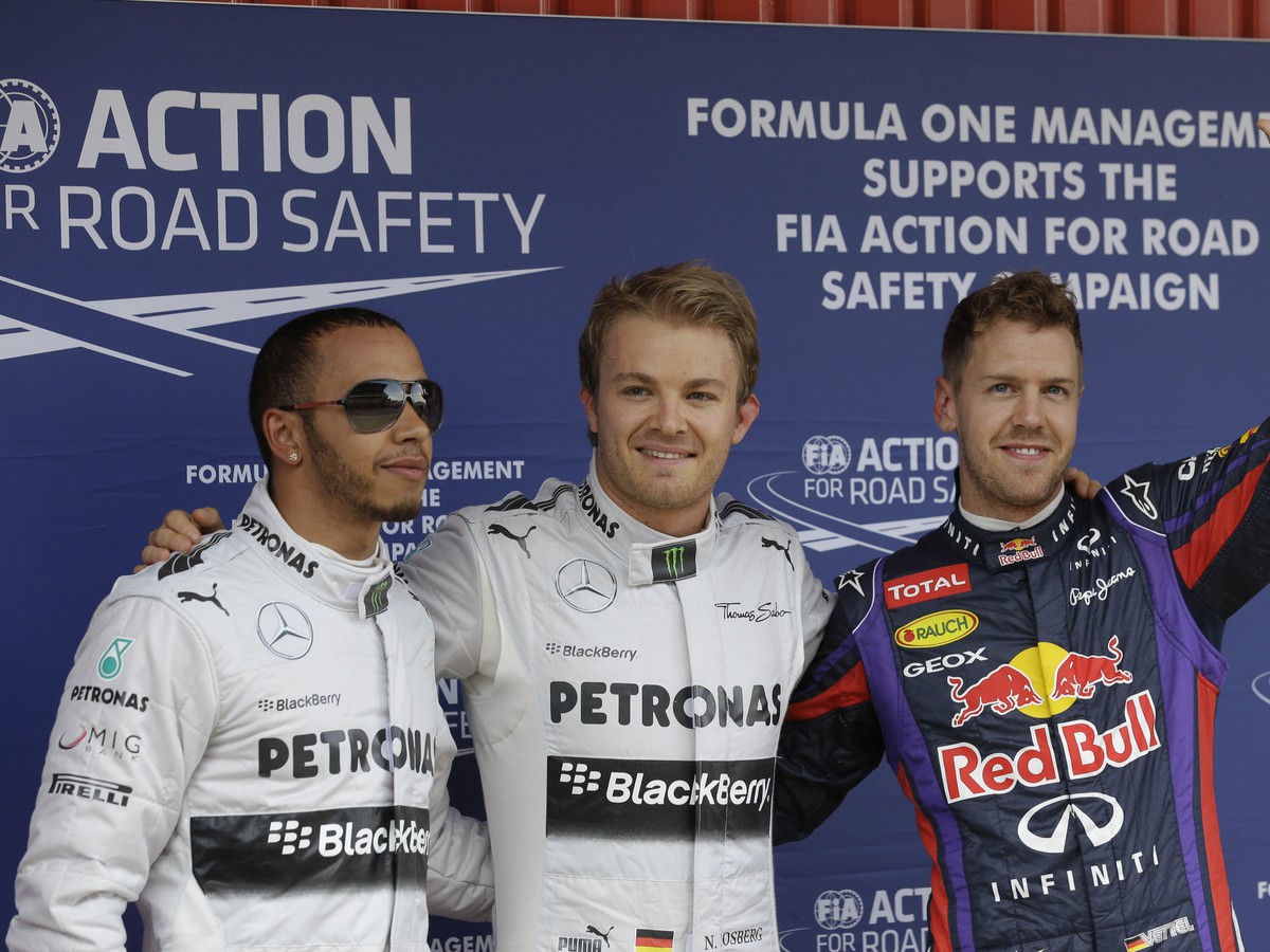 Nico Rosberg Lewis Hamilton a Sebastian Vettel 