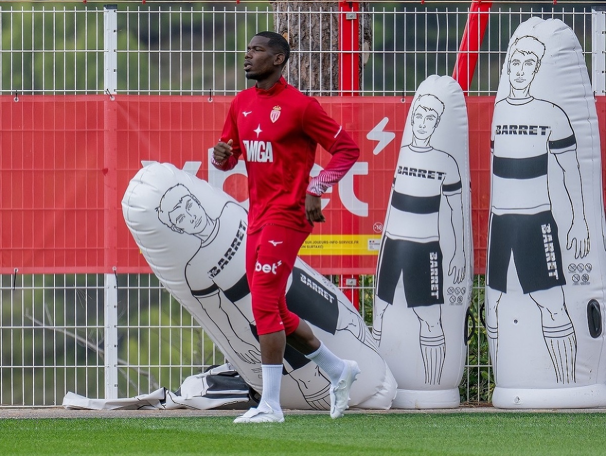 Paul Pogba počas tréningu monackých kniežat