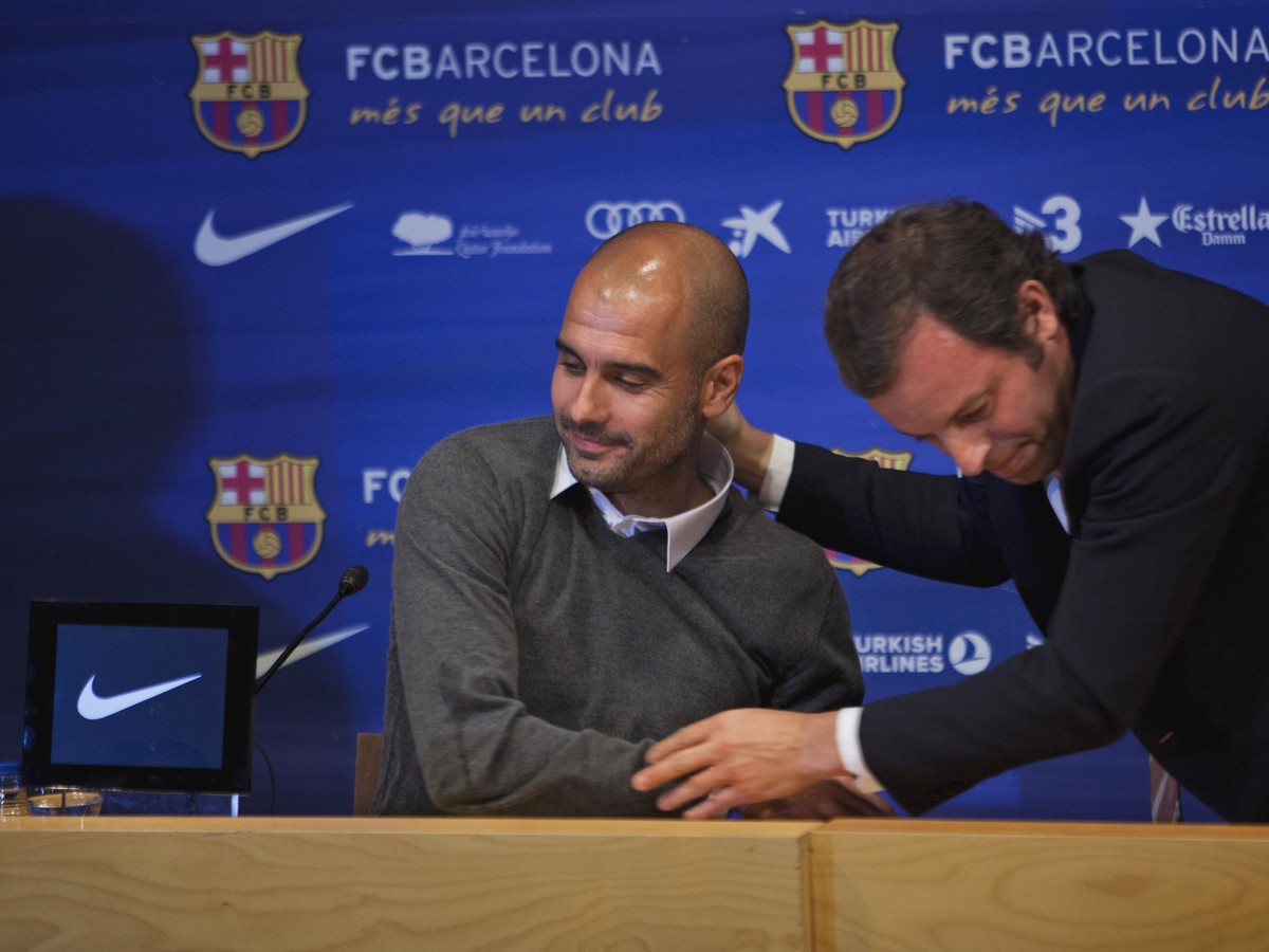 Pep Guardiola a Sandro Rosell