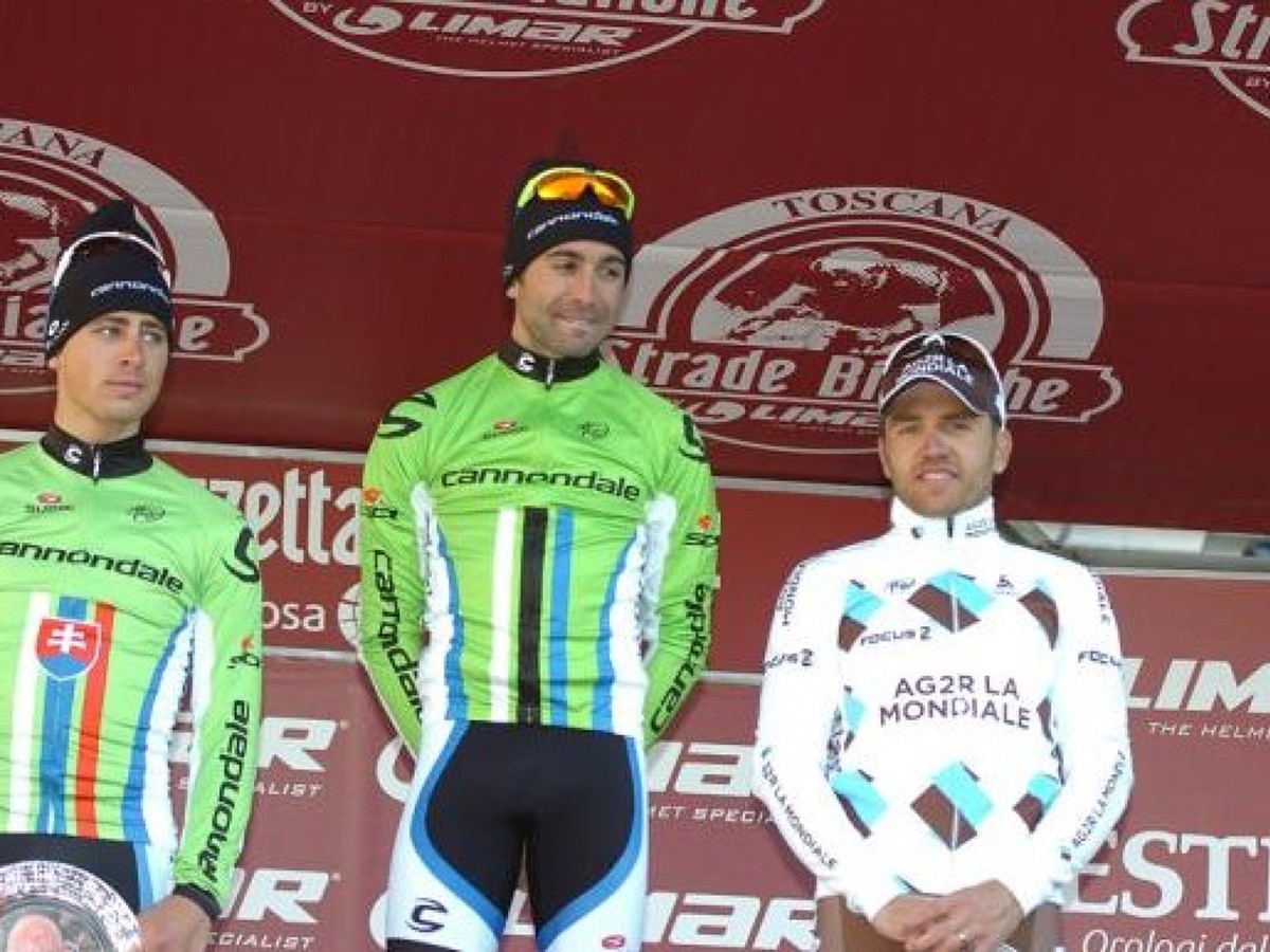Trio najlepších: Peter Sagan, Moreno Moser a Rinaldo Nocentini
