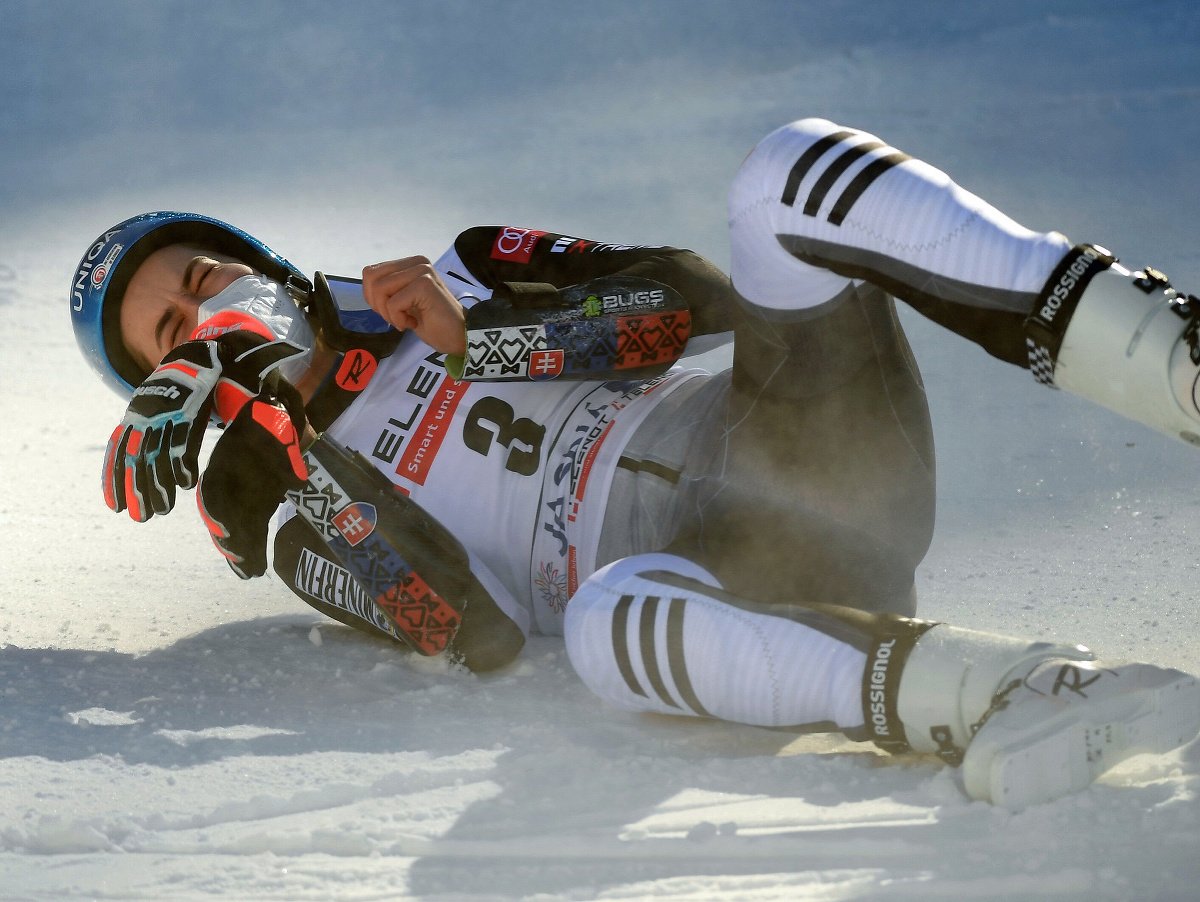 Slovenská lyžiarka Petra Vlhová sa teší z víťazstva v obrovskom slalome Svetového pohára alpských lyžiarok 7. marca 2021 v Jasnej