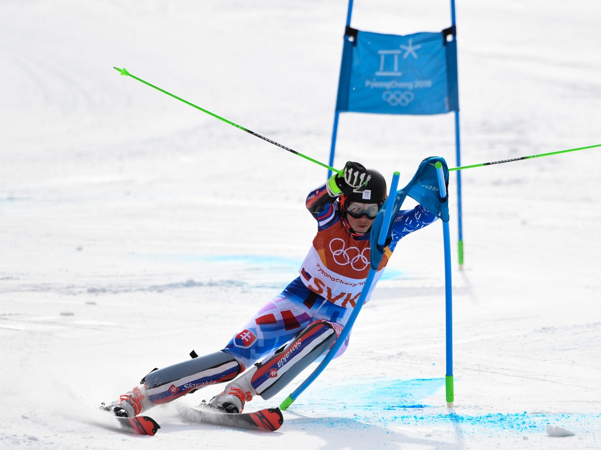 Petra Vlhová počas tímovej súťaže v alpskom lyžovaní na ZOH 2018