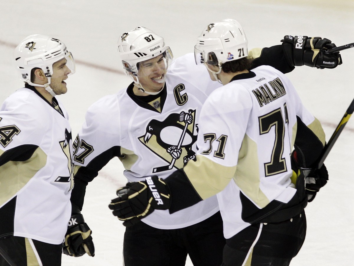 Chris Kunitz, Sidney Crosby a Jevgeni Malkin