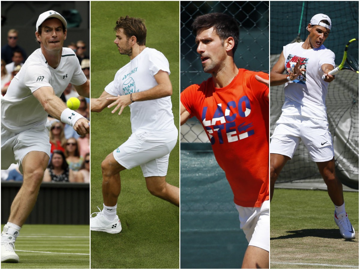 Andy Murray, Stan Wawrinka, Novak Djokovič a Rafael Nadal