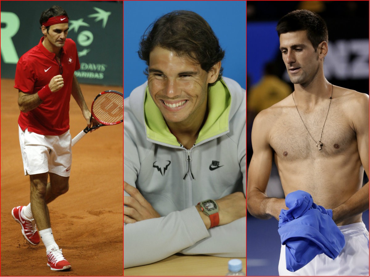Roger Federer, Rafael Nadal a Novak Djokovič