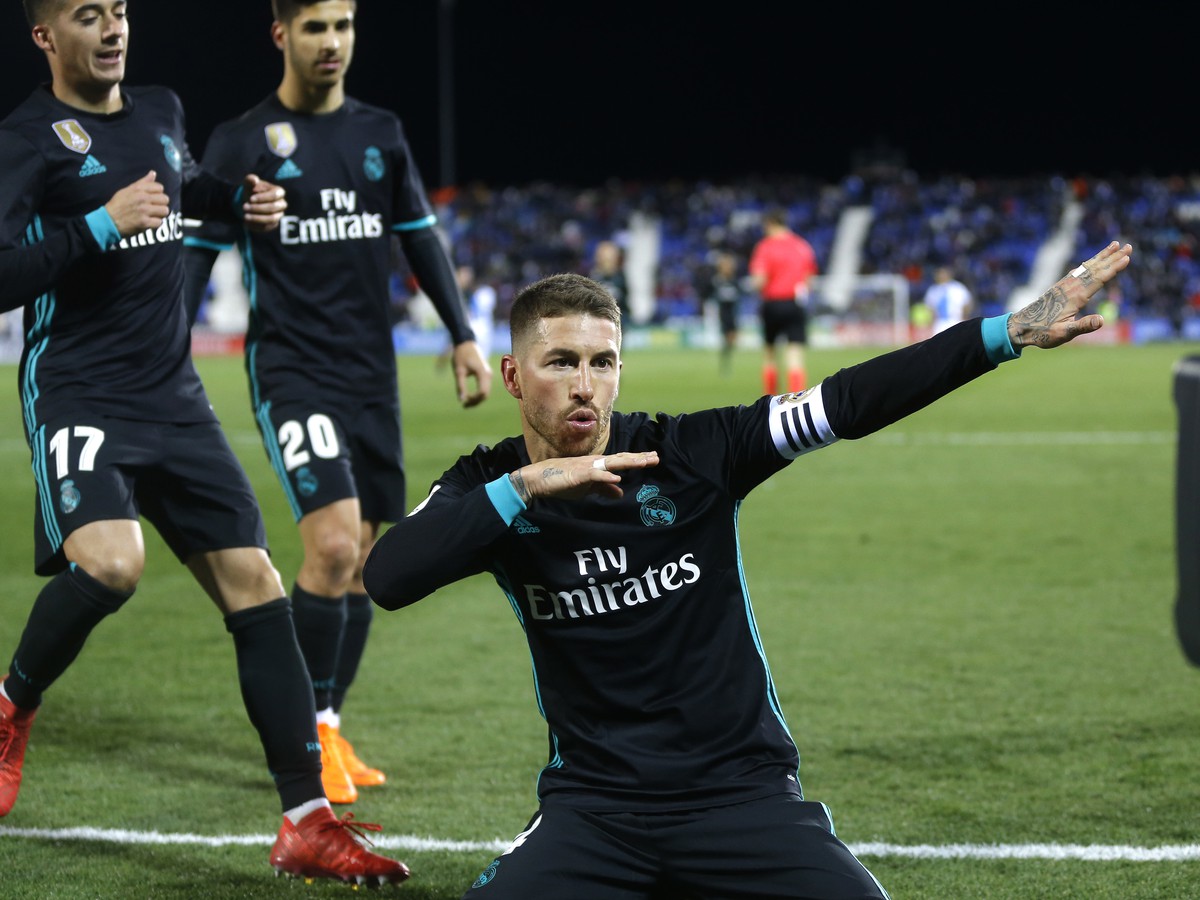 Sergio Ramos z Realu Madrid sa teší sa teší z gólu 