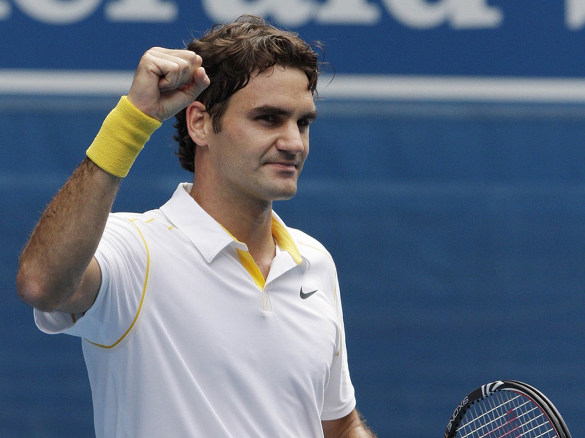 Roger Federer sa teší z výhry