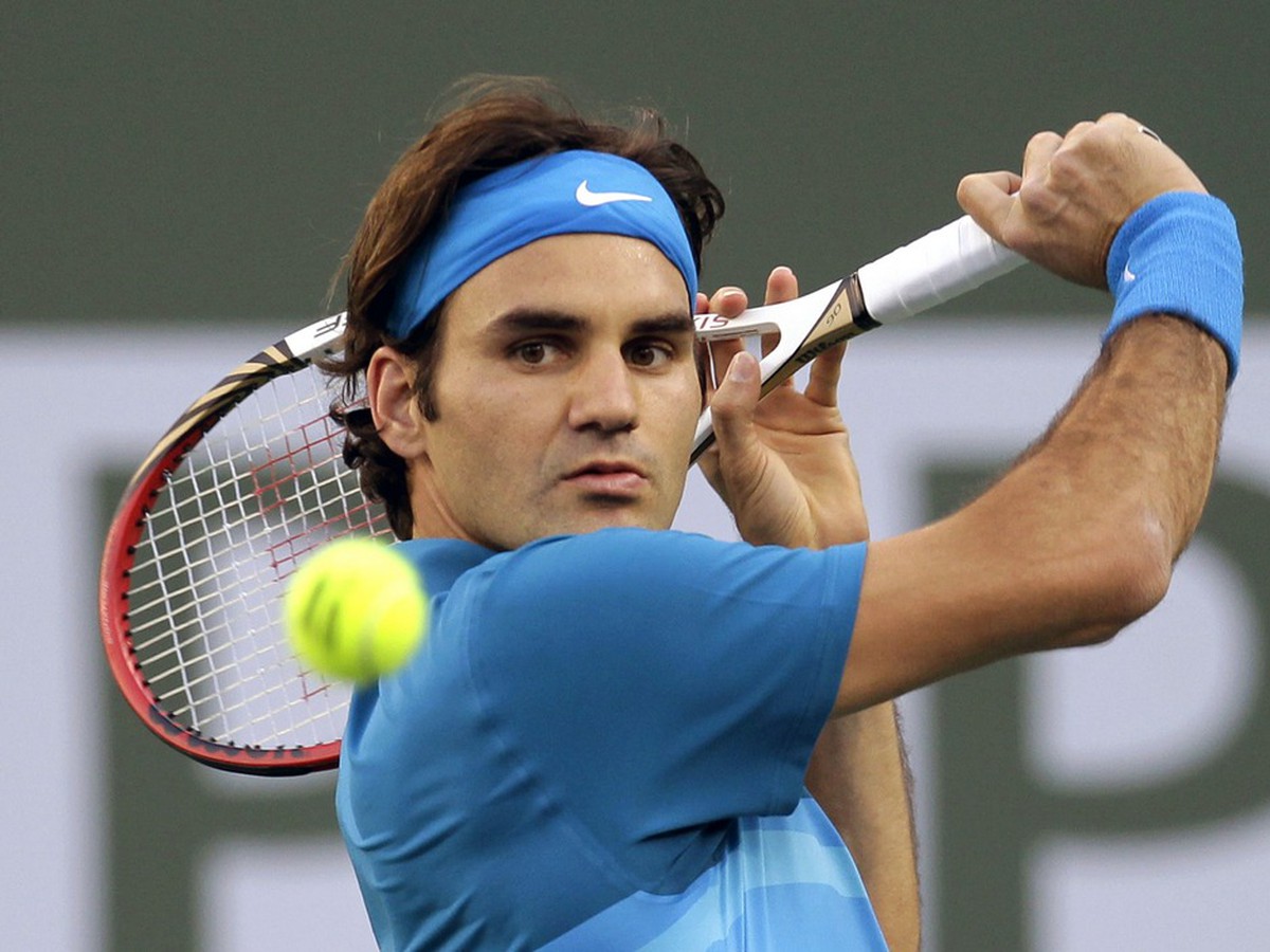 Roger Federer v osemfinálovom súboji proti Belluccimu (14.3.)