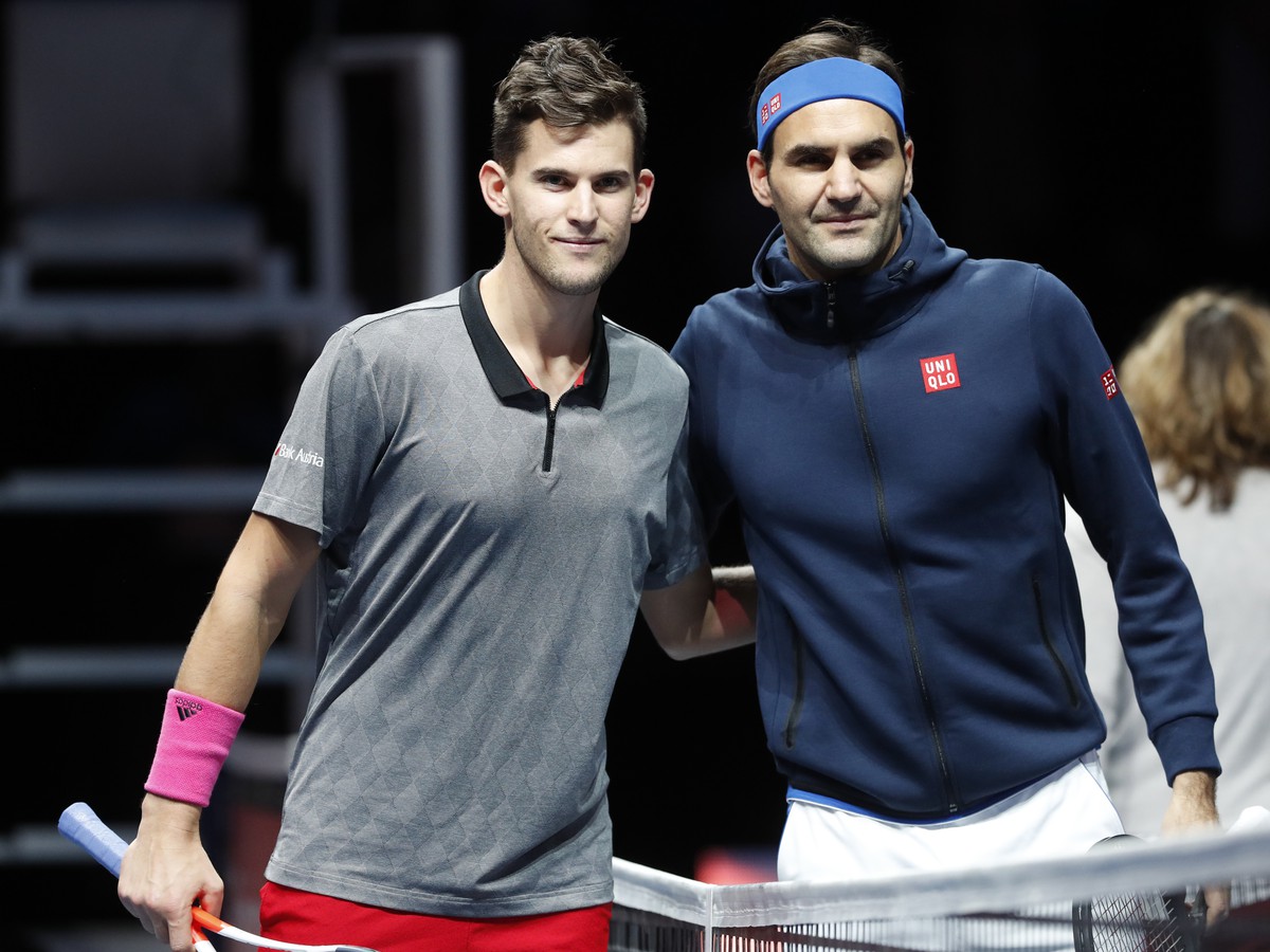 Dominic Thiem a Roger Federer