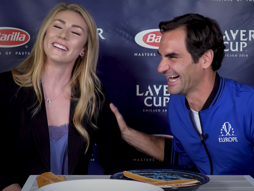 Mikaela Shiffrinová a Roger Federer
