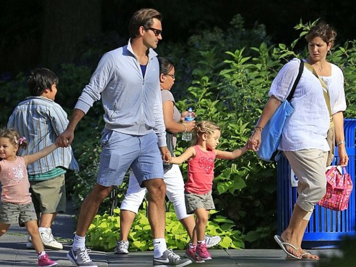 Roger Federer so svojou rodinou