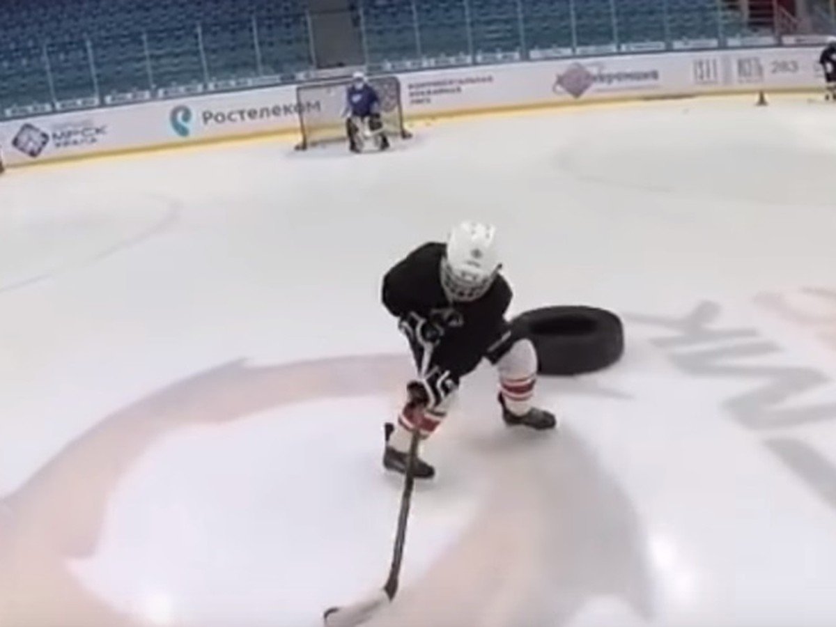 Hokejový tréning deti v Rusku 