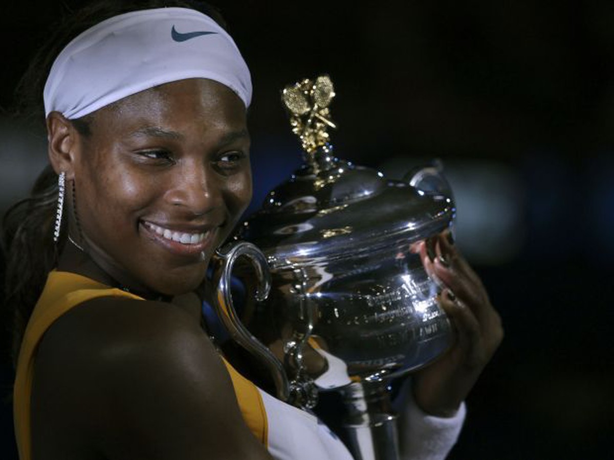 Serena Williamsová s trofejou