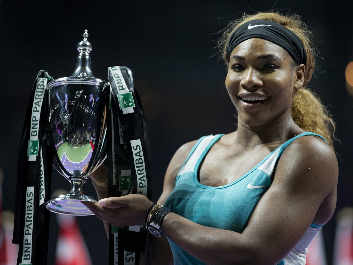 Serena Williamsová s víťaznou trofejou