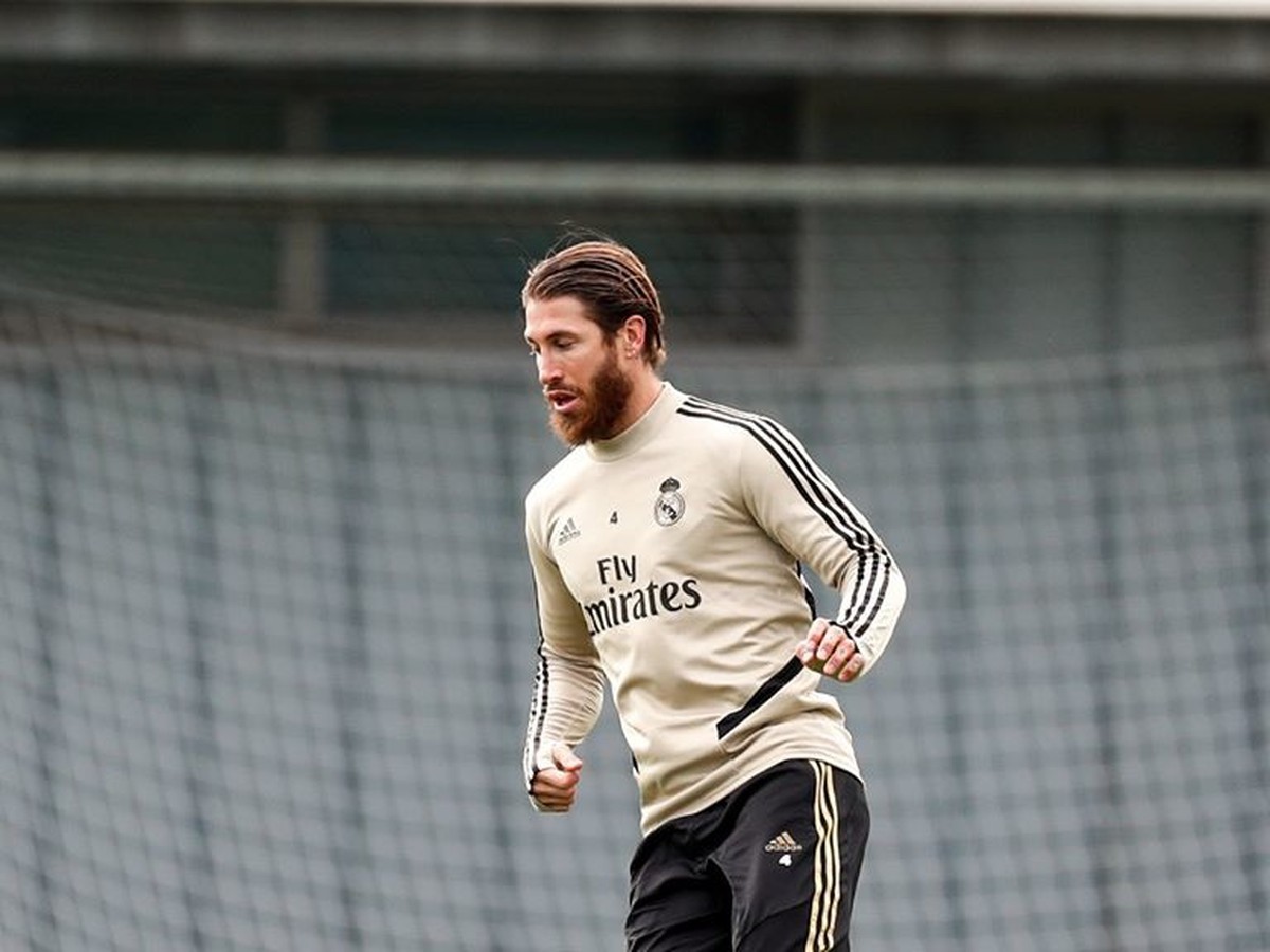 Sergio Ramos počas tréningu Realu Madrid