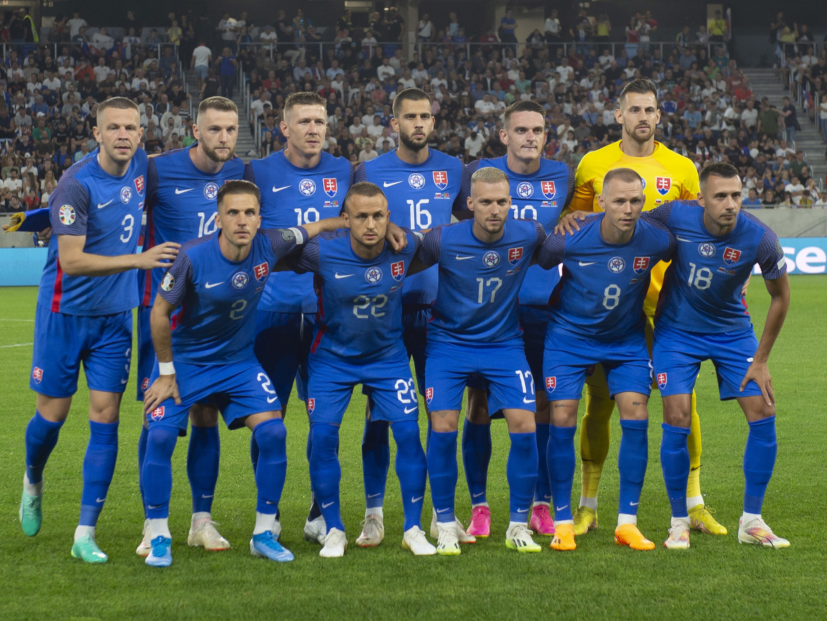 Slovenskí futbalisti pred zápasom kvalifikácie na EURO 2024