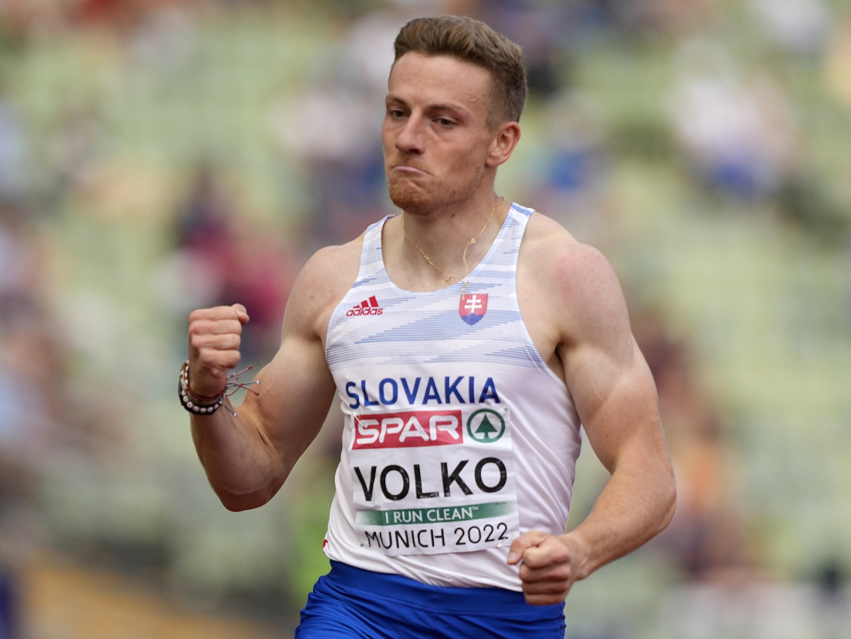 Slovenský šprintér Ján Volko víťazí v treťom rozbehu na 200 m na atletických ME v Mníchove 