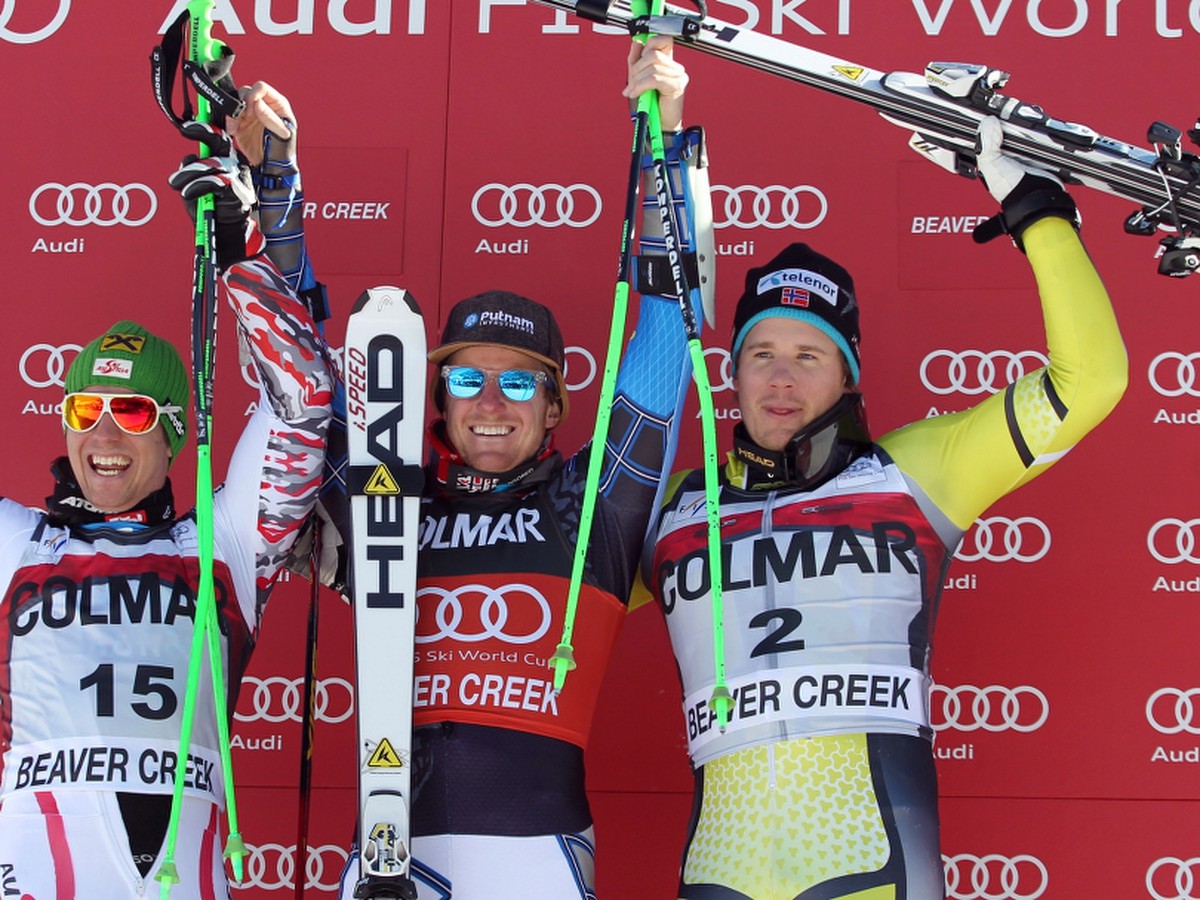 Marcel Hirscher, Ted Ligety a Kjetil Jansrud