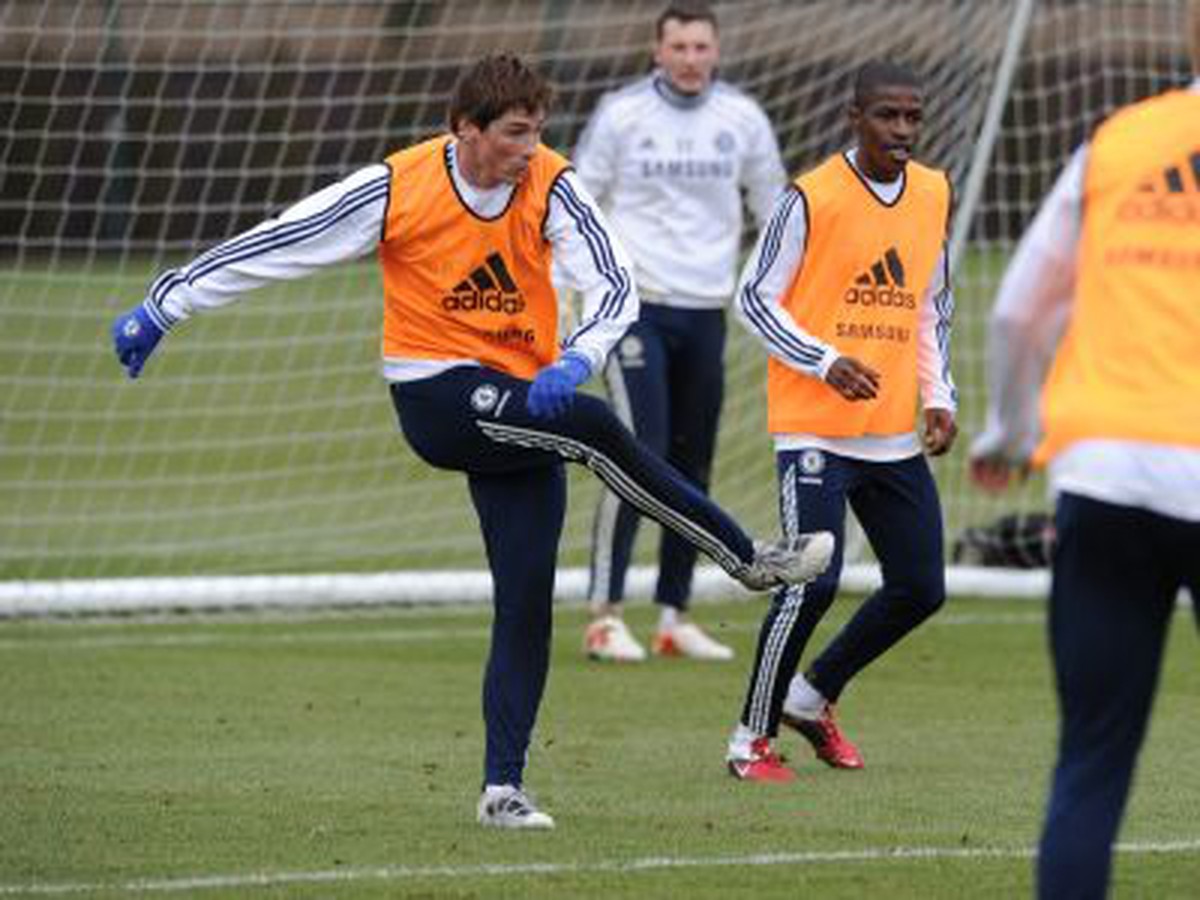 Fernando Torres na tréningu Chelsea