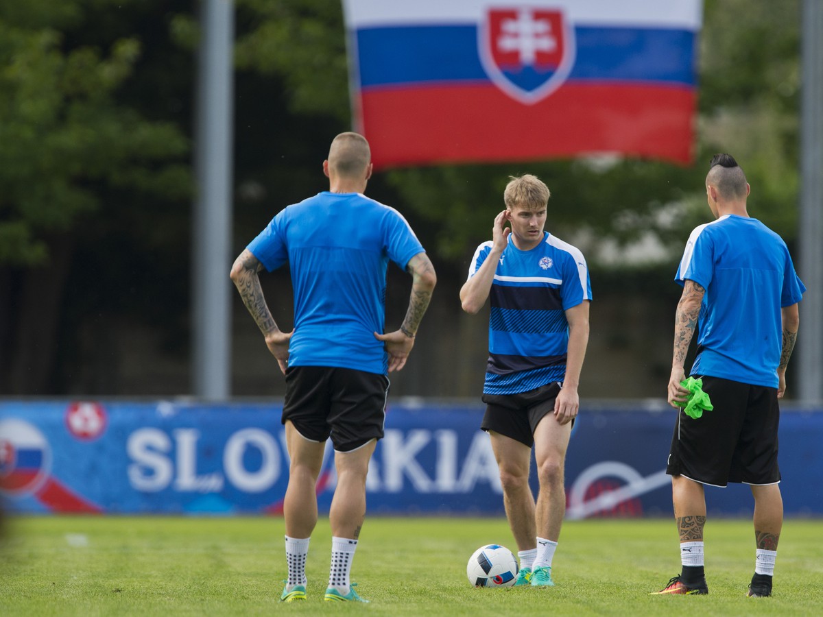 Z tréningu slovenskej futbalovej reprezentácie v tréningovom centre pred začiatkom majstrovstiev Európy 2016 vo futbale vo francúzskom Vichy 