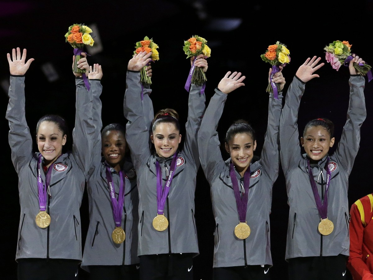 Športové gymnastky USA so zlatými medailami