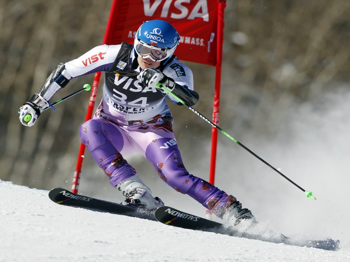 Veronika Zuzulová počas obrovského slalomu v Aspene