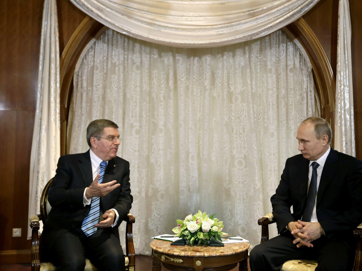 Thomas Bach, predseda MOV a prezident Ruska Vladimir Putin