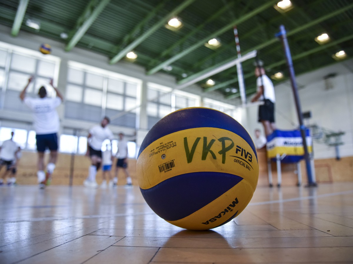 Snímka z tréningu volejbalového klubu mužov VKP Bratislava 