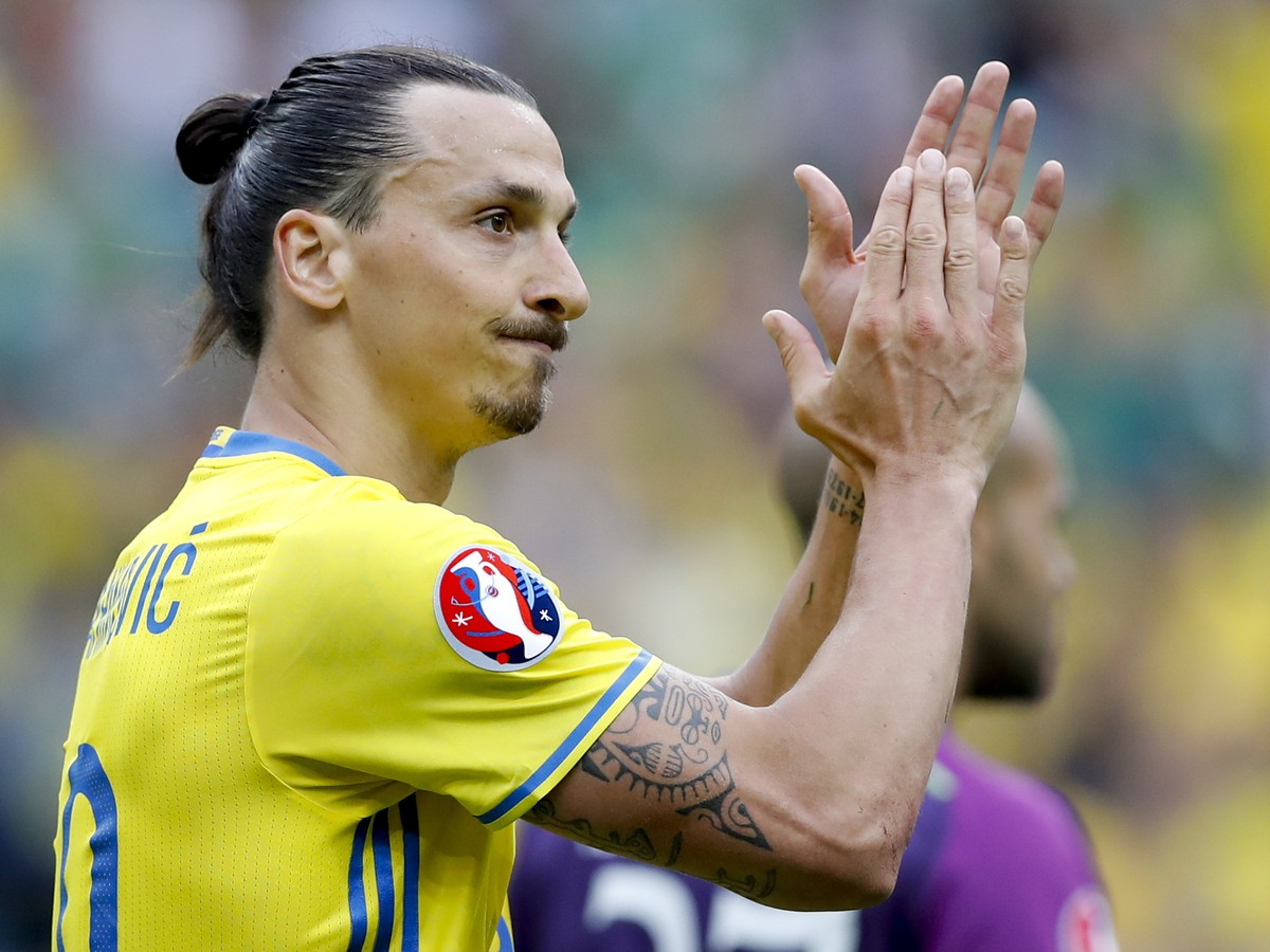Švédsky futbalista Zlatan Ibrahimovič na majstrovstvách Európy