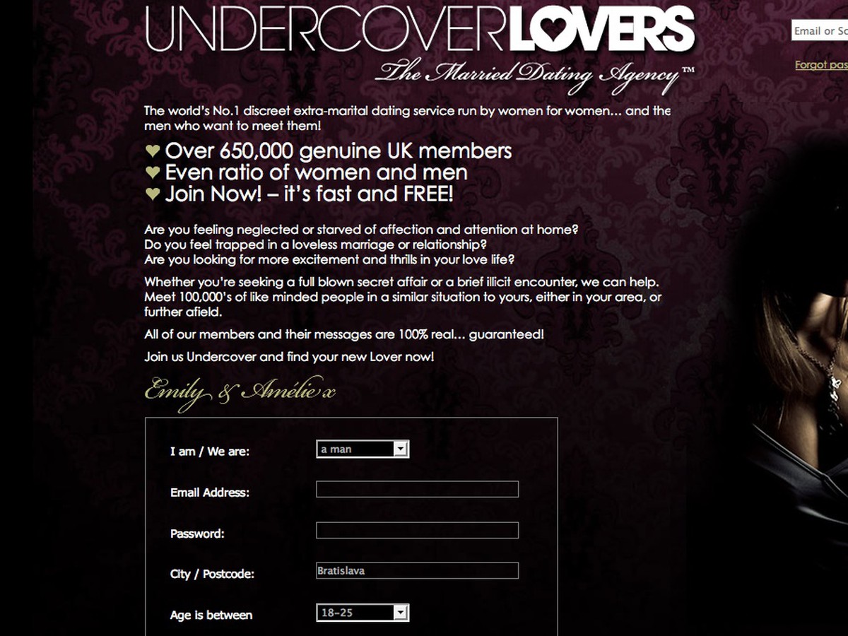 Stránka UndercoverLovers.com
