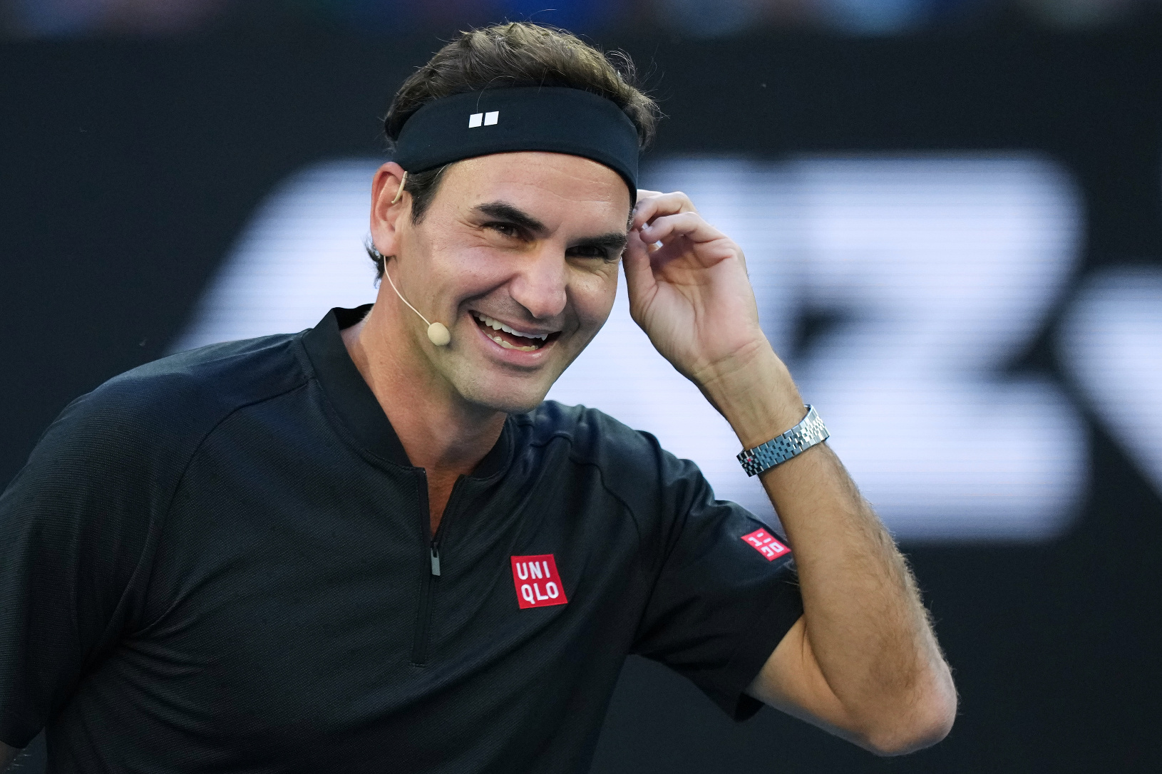 Roger Federer počas exhibičného