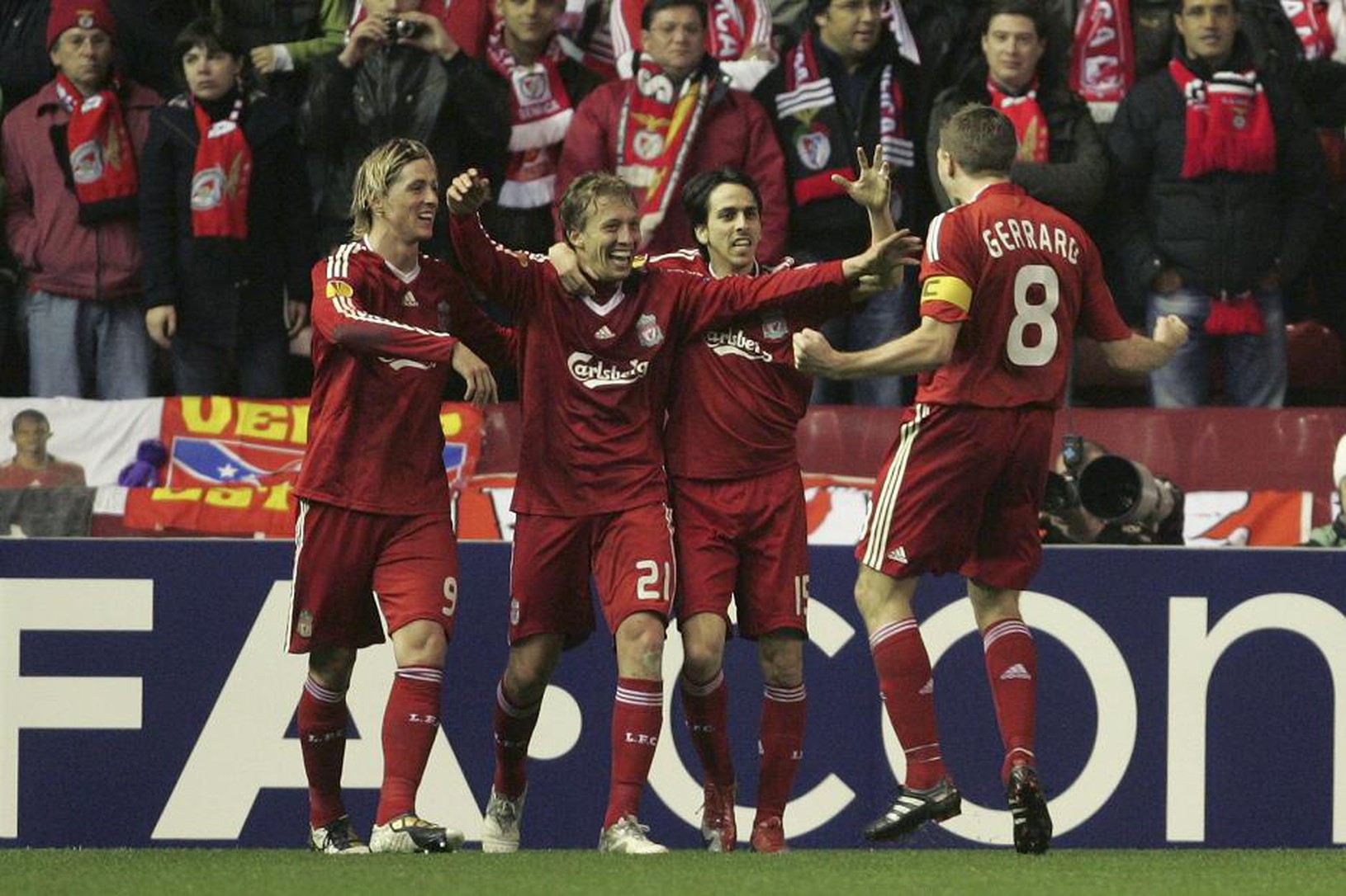 Hráči Liverpoolu po góle