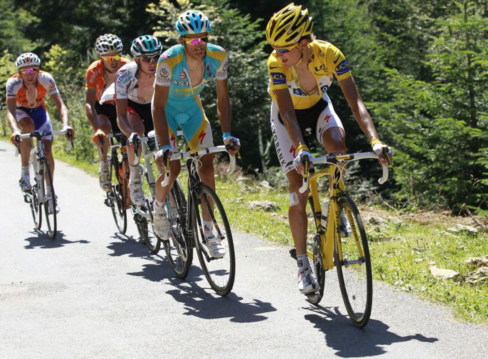 Andy Schleck (v žltom)